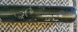 Mets Carlos Baerga 1996 signed cracked game Cooper Baseball Bat 3