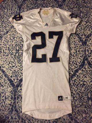 2010 Adidas Team Issued Notre Dame Football Away Jersey 27 Worn Ncaa South Bend