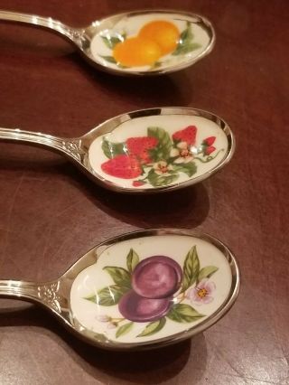 Vintage Nature ' s Best Set Of 3 Collector Avon fruit Jam Spoons 3
