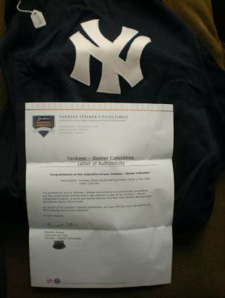 Yankees Game Issued 1996 - 1999 Batting Practice Jersey W/steiner Size 54