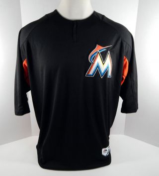 2018 Miami Marlins Game Issued Black Batting Practice Jersey Marln0107