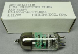 Sleeve of 5 Philips ECG JAN - 8532W Vacuum Tubes NOS Date Matched Vintage Parts 2