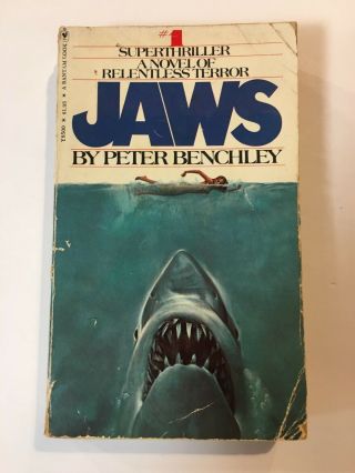 Vintage Jaws Book Peter Benchley 1975 Classic Movie Spielberg