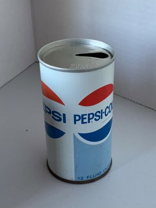 1970 ' s Vintage Pepsi Cola Can Soda Pop Steel 12oz Pull Tab Top Empty 3