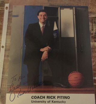 University Of Kentucky - Rick Pitino - Autographed/signed 8x10 Photo - Vintage - Bbal
