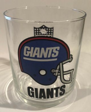 Nfl Vintage Giants Clear Glass Drinking Cup