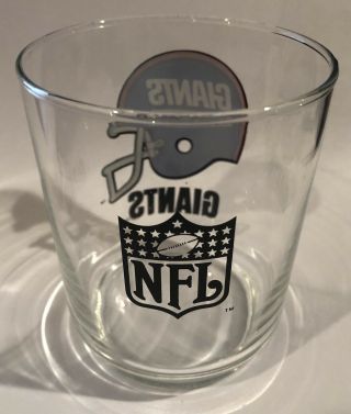 NFL vintage Giants clear glass drinking cup 2