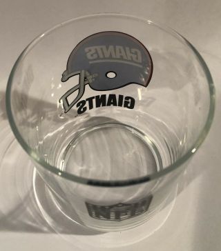 NFL vintage Giants clear glass drinking cup 3