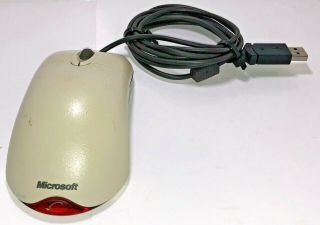 Vintage Microsoft Wheel Optical Mouse Usb & Ps/2 Compatible X08 - 18741 Pc
