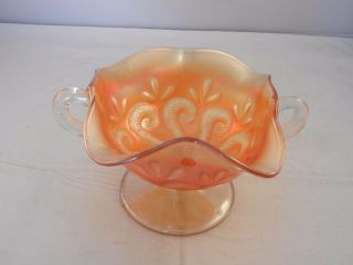 Vintage Decorative Amber Iridescent Glass Bowl 7 " X 4 "