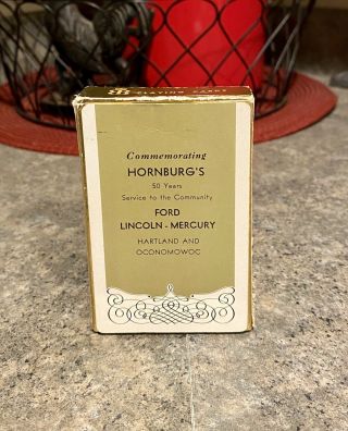 Vintage Hornburgs Ford Lincoln Mercury Car Dealership Playing Cards