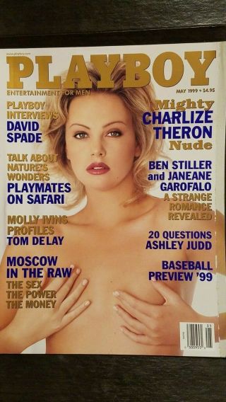 Vintage May 1999 Playboy Issue Featuring Charlize Theron Cover & Pictorial Nm