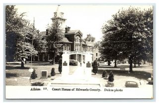 Vintage Postcard Rppc Court House Edwards County Albion Illinois R9
