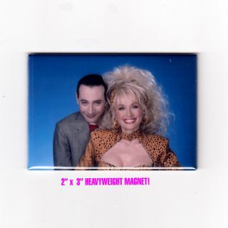 Dolly Parton & Pee Wee Herman 2 " X 3 " Magnet (vintage Music Poster)