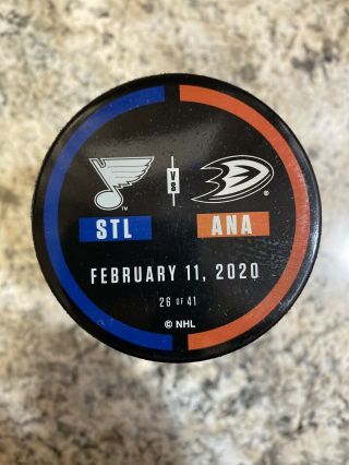 Anaheim Ducks Vs.  St Louis Blues Warm - Up Puck Game Postponed 2/11/20 2020