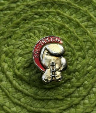 Boxing Championship In Moscow 1963 Ussr Russia Soviet Boxing Glove Vtg Pin Badge