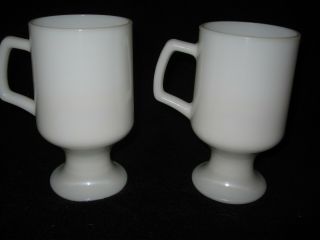 Vintage Set of 2 Conoco Gas Oil Milk Glass Coffee Cups Mugs 1975 100th 3