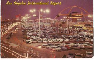 International Airport Cars Los Angeles California Vintage Postcard Ca La 1971