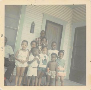 Cousins - Little Boys Girls Kids Black African American Vtg Found Photo 377