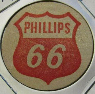 Vintage Phillips 66 Wooden Nickel - Token Gas Fuel Oil