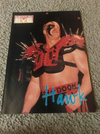Vintage Road Warrior Hawk Wwf Wrestling Pinup Photo Wcw Nwa Legion Of Doom 1990s
