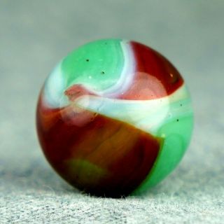 Vintage Marble: 19/32 Peltier Green/red/white Rainbo - One Killer Old Mib