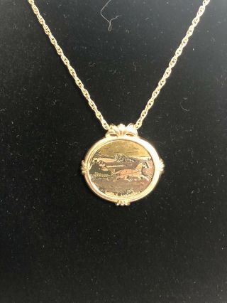 Vintage Avon Country Christmas Necklace 1982 Gold Tone Jewelry