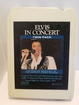Elvis Presley 8 - Track Elvis In Concert Twin Pack 1977 Rca Records Vintage
