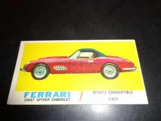 1961 Topps Sports Cars 55 Ferrari 250gt Spyder Vg,  Vintage Card