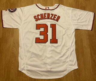 Max Scherzer Washington Nationals Away Jersey White Mens Xl Ace Cy Young??