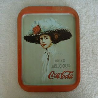 Vintage Coca - Cola Coke Tray With 1909 Hamilton King Picture Made In 1970 