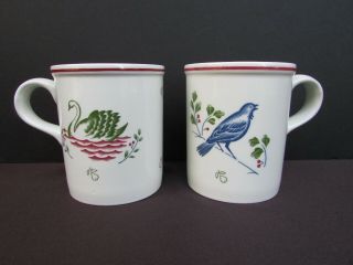 Set Of 2 Vtg Mugs By Johnson Brothers Twelve Days Of Christmas Coffee England