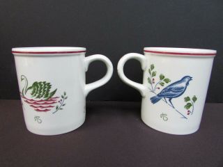 Set of 2 VTG Mugs by Johnson Brothers TWELVE DAYS OF CHRISTMAS Coffee England 2