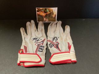 Michael Chavis Boston Red Sox Autographed Signed 2017 Game Batting Gloves 2