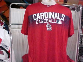 St.  Louis Cardinals Team Issued Short Sleeve Training Shirt Nike Red Size 2xl