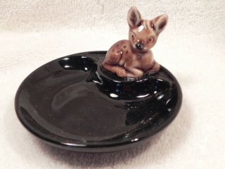 Vintage Wade Porcelain Ring Pin Trinket Tray Dish W/ Deer Fawn Made In Ireland