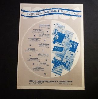 1943 Vintage WW2 Sheet Music 