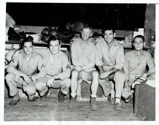 1944 Vintage Photo Ww2 Us Marines Of The Morale Section Poses In Guadalcanal