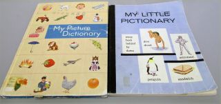 Vtg 1963 & 1964 School Books,  " My Little Pictionary " & " My Picture Dictionary "