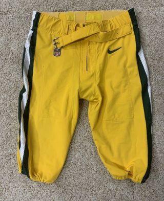 Green Bay Packers Game Practice Worn Style Pants Nike Nfl Issued With Belt