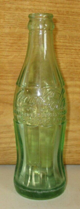 Vintage Green Glass Embossed Coca Cola Coke Bottle 6 1/2 Oz - - Easton,  Md
