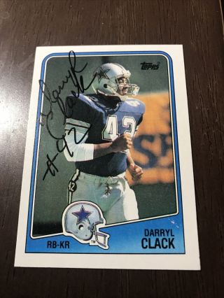 Darryl Clack Autographed/signed 1988 Topps Card Dallas Cowboys