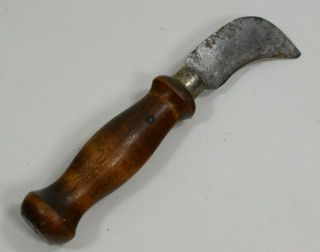 Linoleum Knife With Carbon Steel Blade And Hardwood Handle Vintage Tools