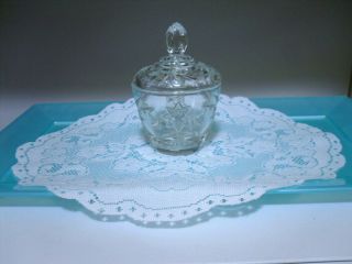 Clear Vintage Pressed Indiana Glass Sugar/candy Bowl Dish With Lid