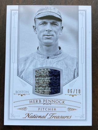 Herb Pennock 2015 National Treasures Game Jersey Patch /10