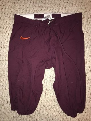 2014 Nike Virginia Tech Hokies 60 Woody Baron Game Worn Football Pants