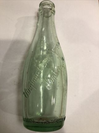 Vintage Virginia Etna Soda Water Bottle Bunting Va Aqua 6 Oz Bowling Pin Style