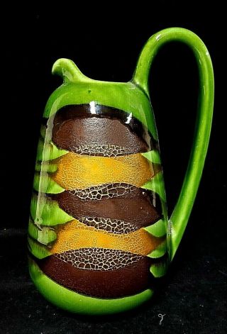 Vintage Royal Haeger Pottery Earth Wrap Pitcher Vase Green Usa