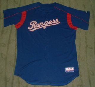 Texas Rangers 2005 - 2006 Game Issued Un Worn Pregame Bp Jersey Size 48
