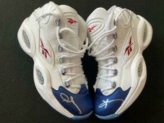 Allen Iverson Autographed Philadelphia 76ers Worn Question Shoes